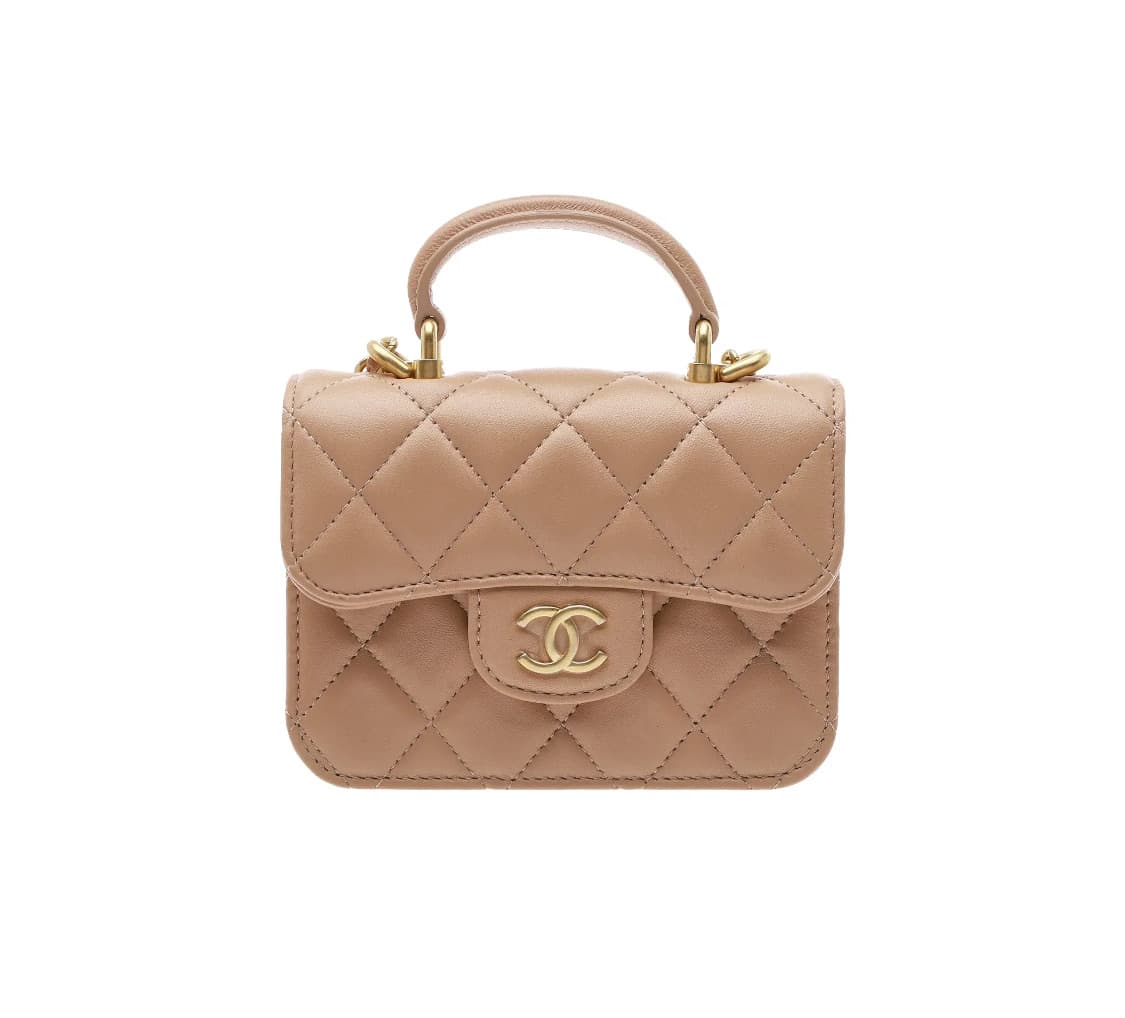 [S급] 샤넬 체인 플랩 동전지갑 램스킨 골드메탈 베이지 판매합니다!!! 상품이미지2