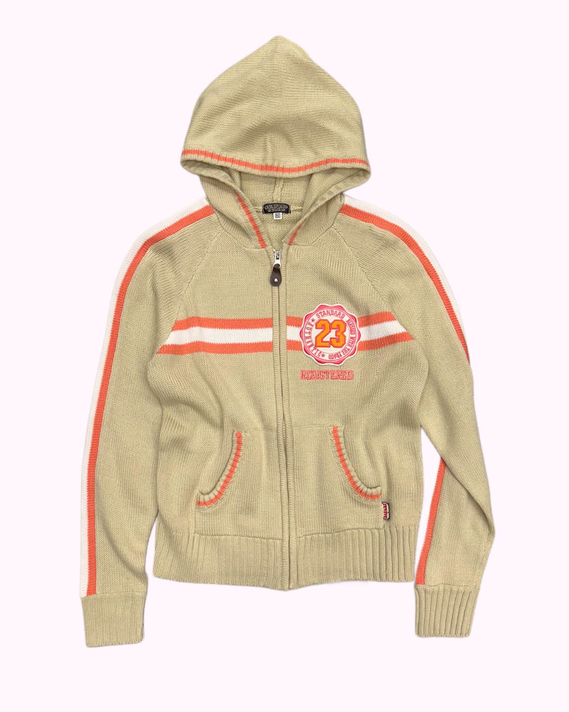 beige knit hood zip-up 상품이미지1