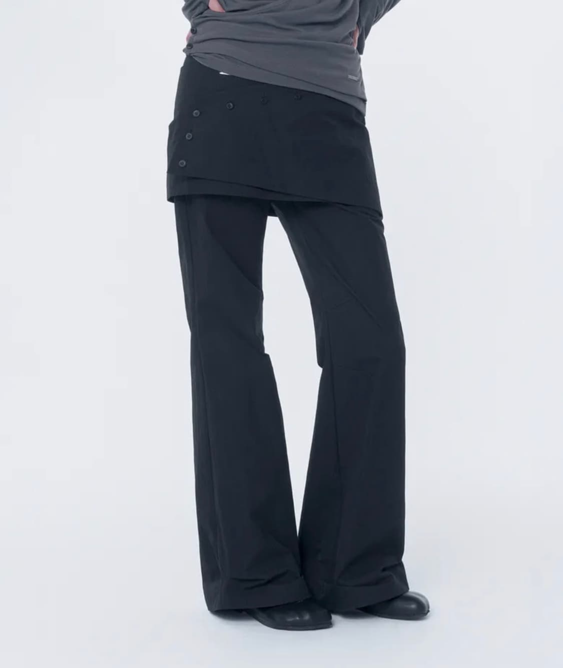 미세키서울 Layered button wrap skirt pants 상품이미지1