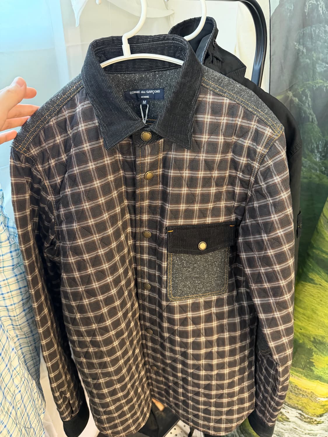 COMME des GARCONS HOMME Jpn 새상품 퀄팅 체크셔츠 상품이미지1