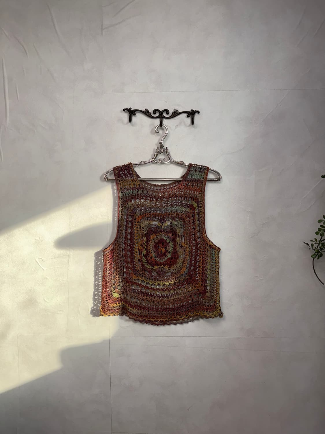 Bohemian mute rainbow crochet sleeveless 상품이미지1