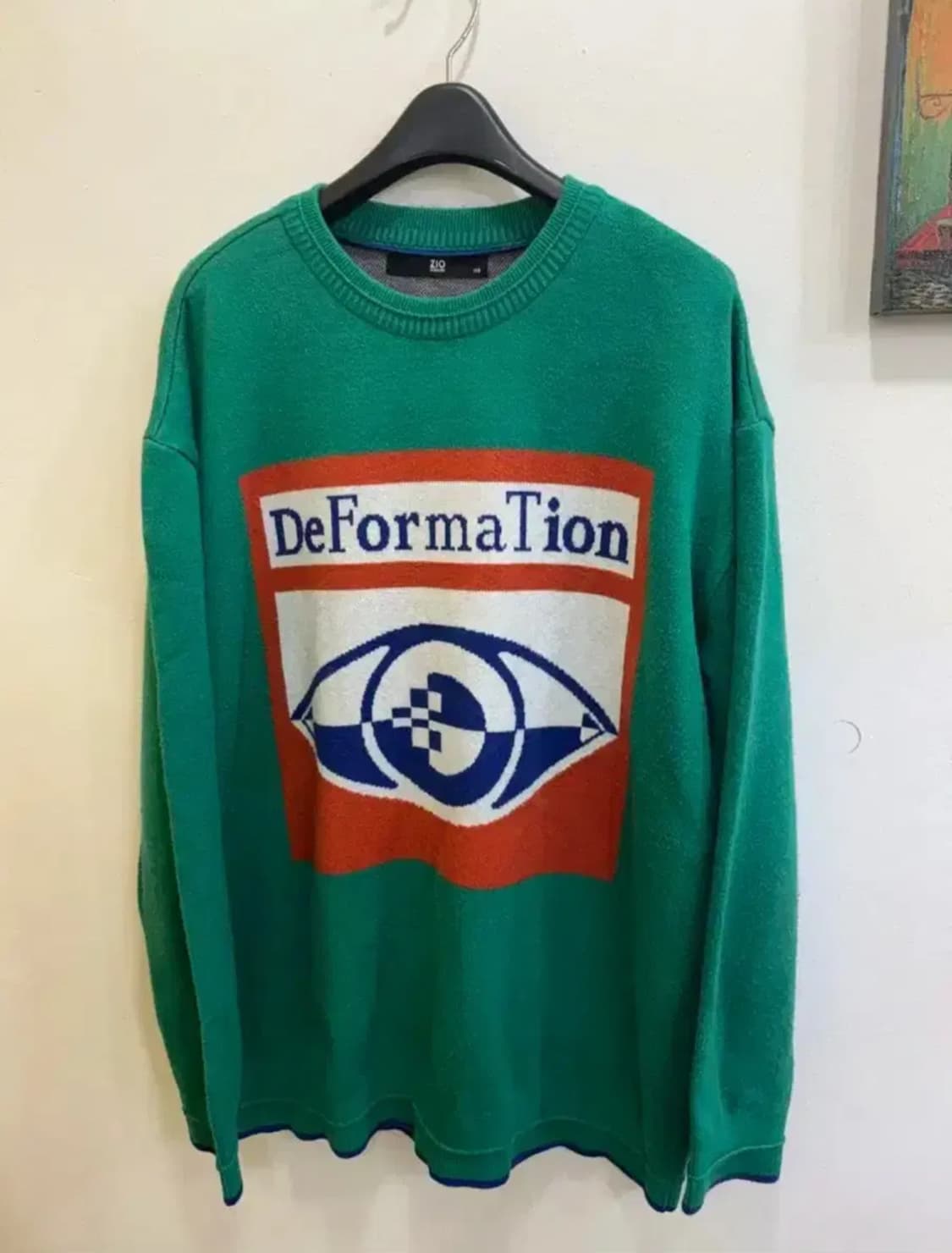 ZIO SONGZIO DeFormation 그래픽 니트/그린/오버핏 상품이미지2
