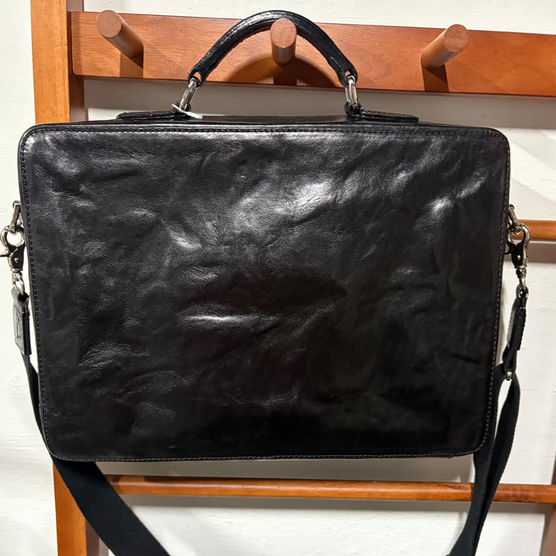 Mascolanza Black Leather Brief Bag 상품이미지5