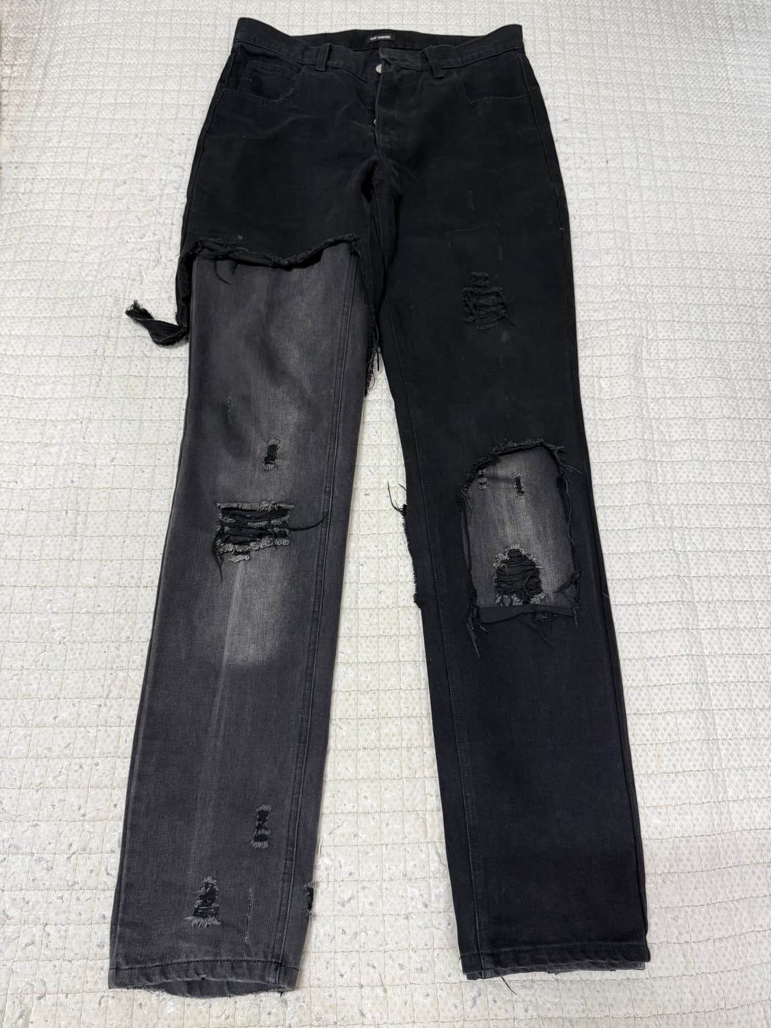 [32] 19aw 라프시몬스 디스트로이드 레이어드 진 흑청 상품이미지1