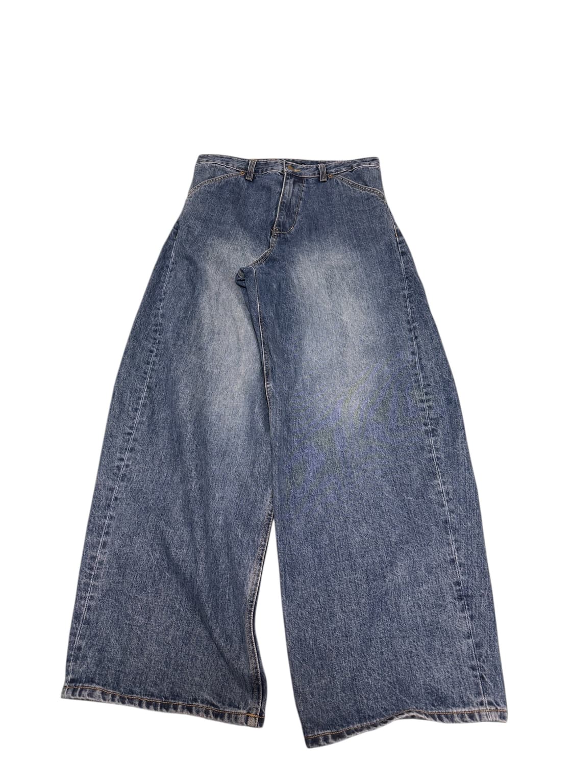 해칭룸 와이드 커브진 워시드 블루 3사이즈 상품이미지2