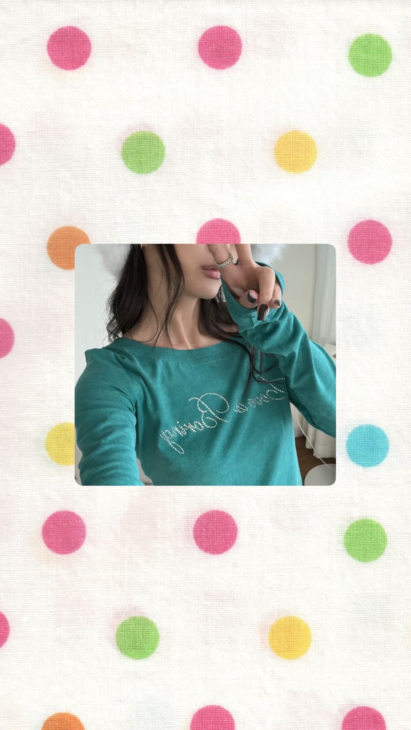 벤에시 love is boring long sleeve 민트 y2k  상품이미지1