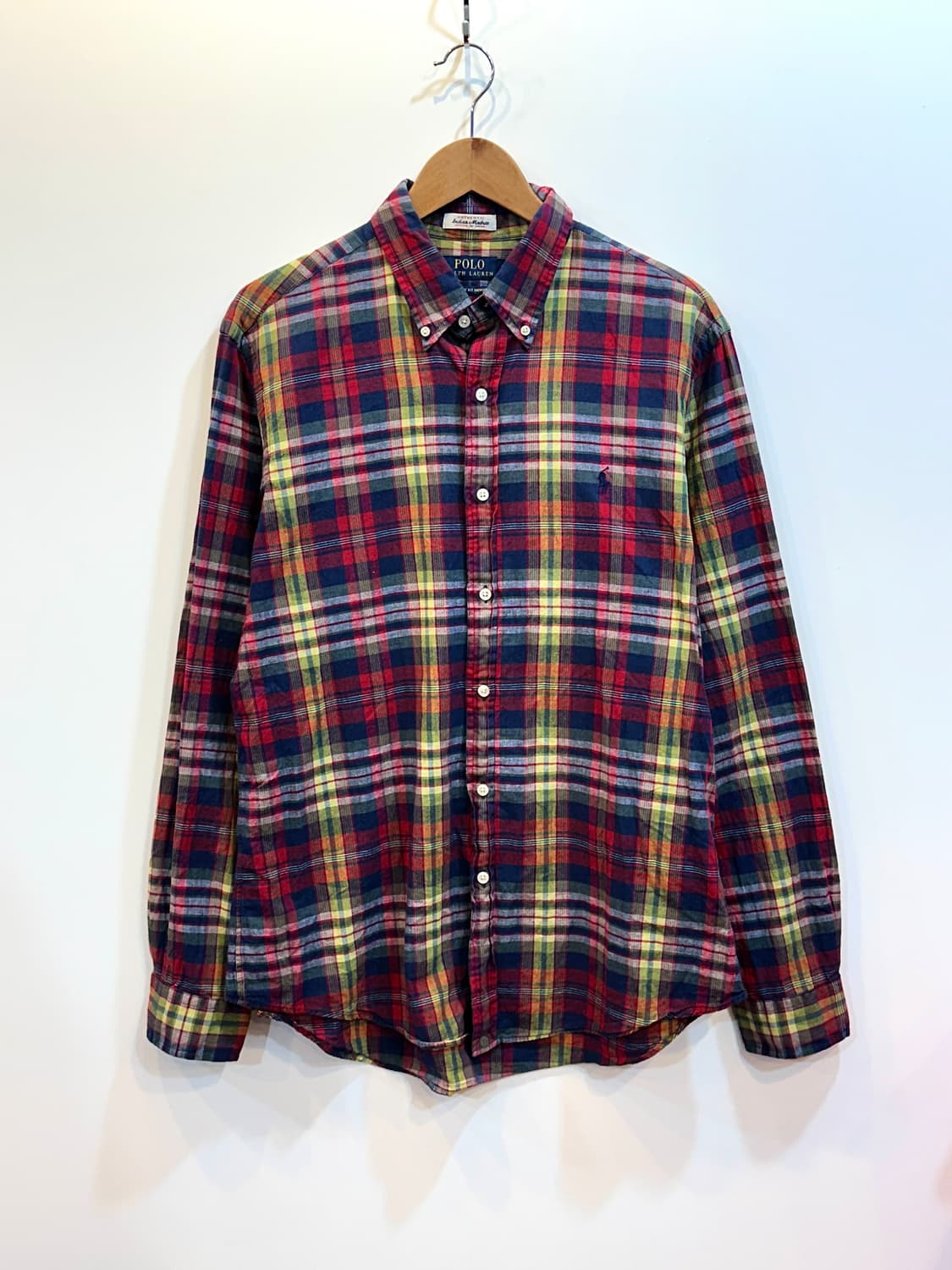 폴로 랄프로렌 인디언 마드라스 체크 린넨 셔츠 L 상품이미지3
