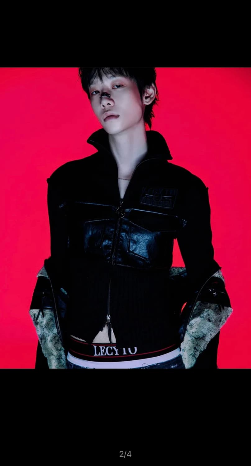 레씨토 Fabric Mix Neck Zip Up_[Black] 상품이미지2