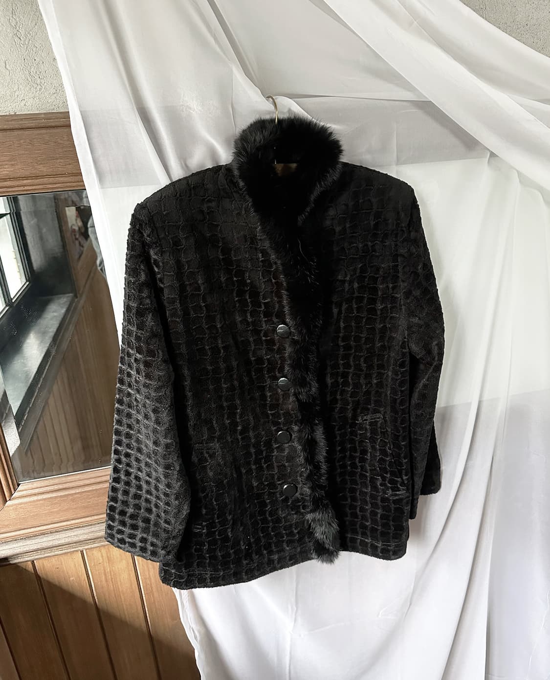 JPV fur trimming velvet jacket 상품이미지5