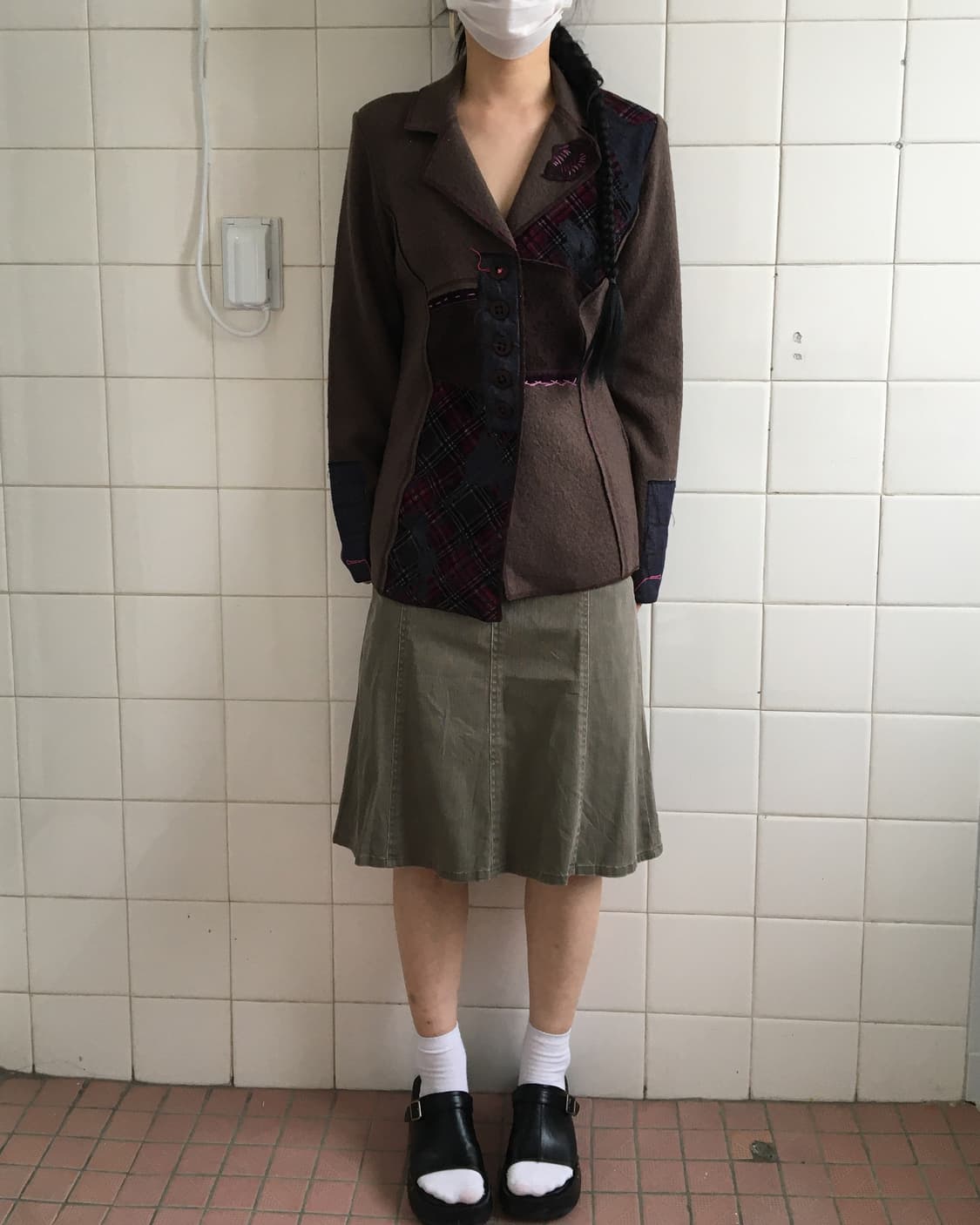 Patch work point woolen jacket 상품이미지7