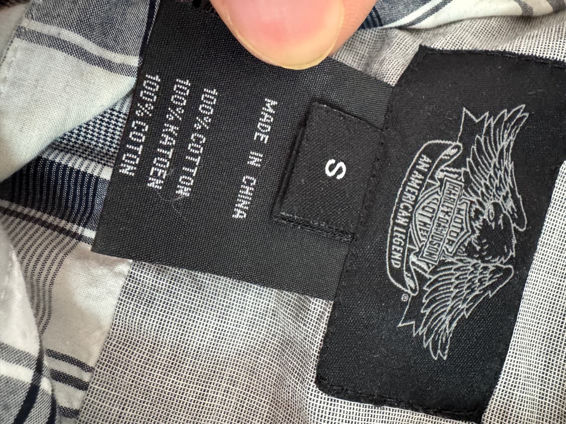 정품!! 할리데이비슨 포켓 타단 체크 버튼 웨스턴셔츠 상품이미지4