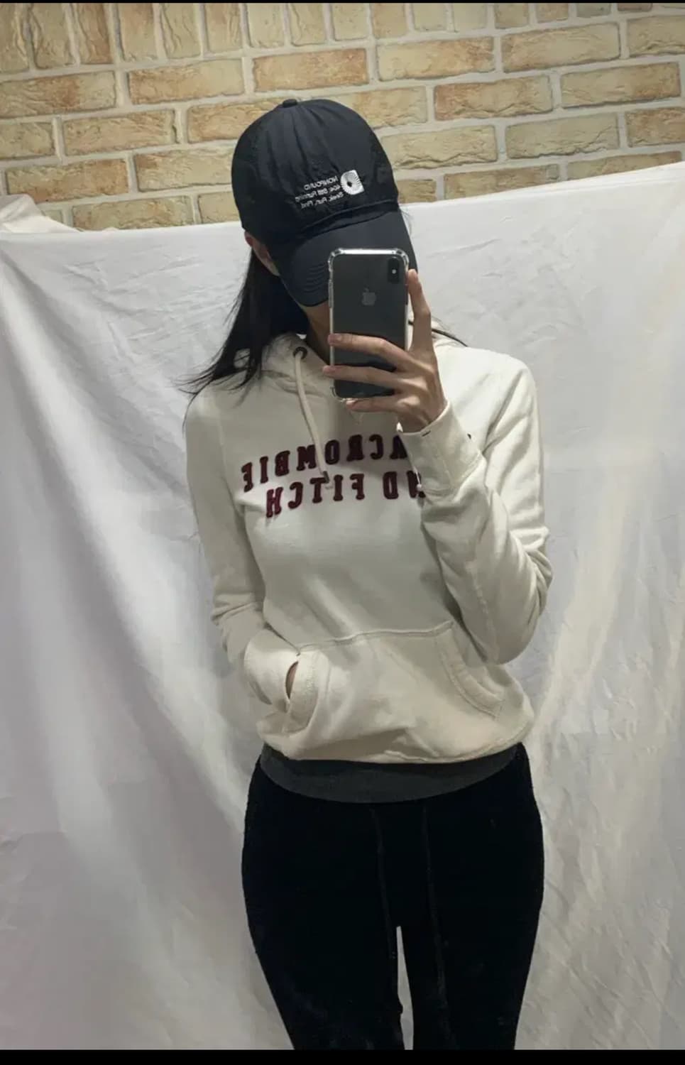 아베크롬비 후드티,S,화이트 상품이미지2