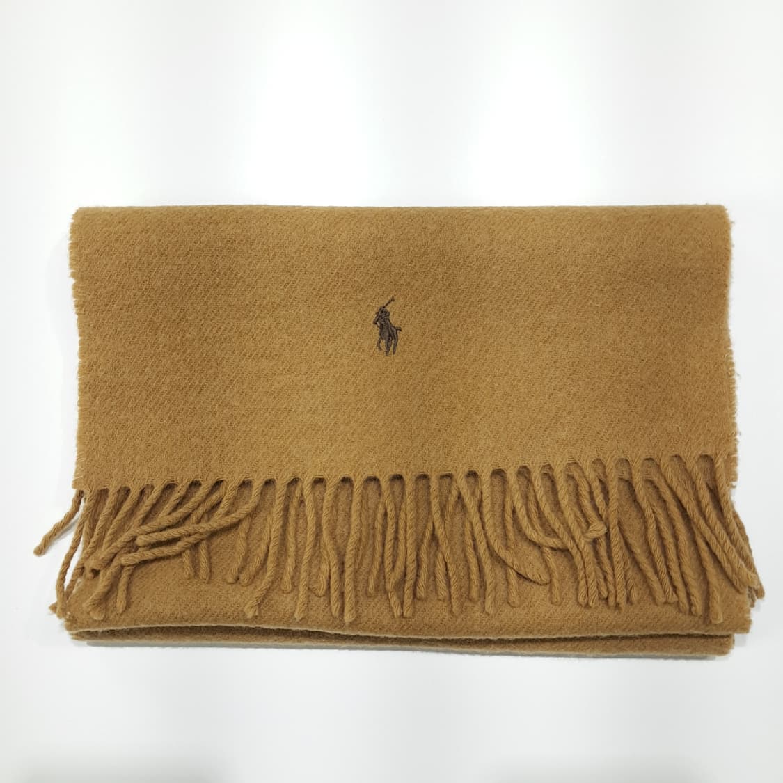MX608 폴로 90s 스코틀랜드판 램스울 포니자수 카멜 머플러 목도리 상품이미지7