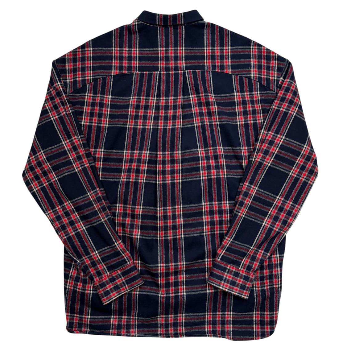 준지 네이비 레드 플란넬 체크 셔츠 L 상품이미지4