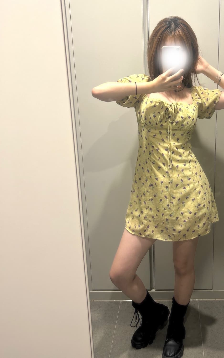 백예린깔 빈티지 러힙 플라워 원피스 상품이미지2