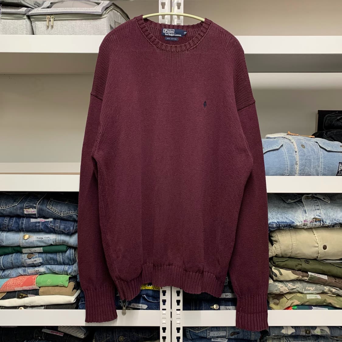 [XL] 90's 폴로 랄프로렌 니트 버건디 상품이미지2