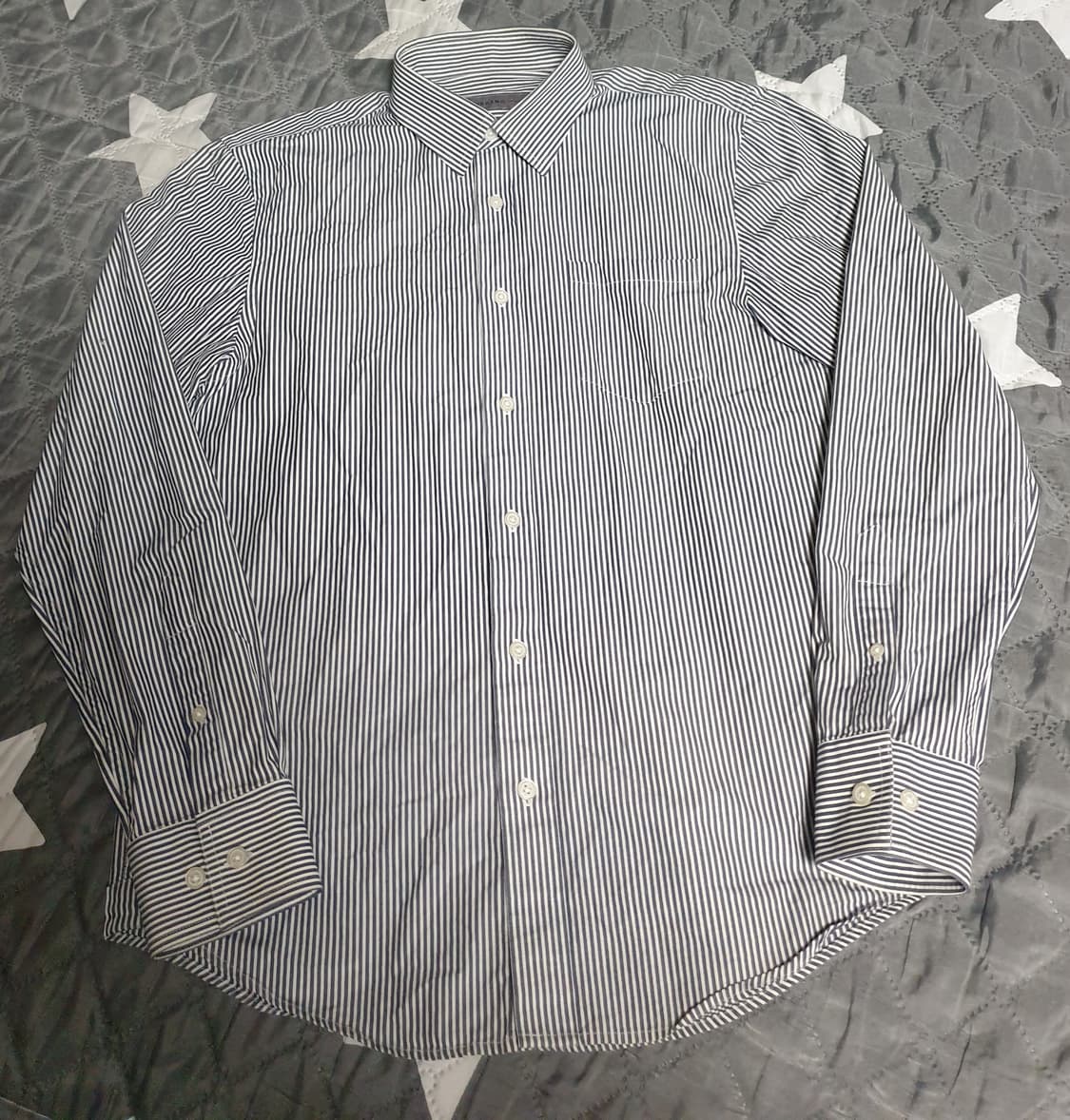 지오다노 슬림핏 스트라이프 정장용 긴팔셔츠 (M) 상품이미지1