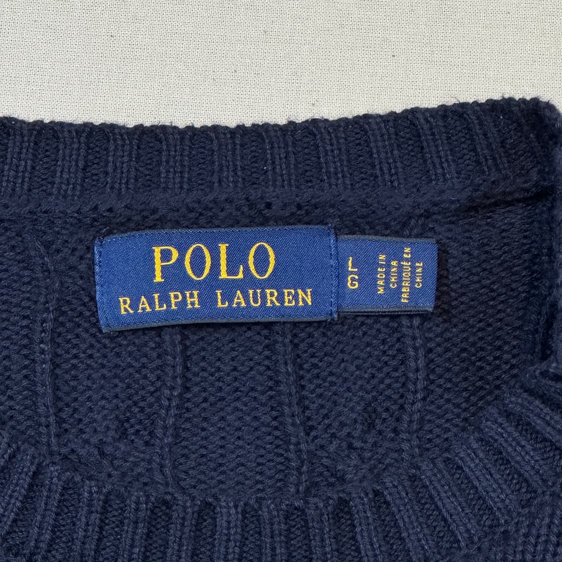 L) 폴로 랄프로렌 케이블 꽈배기 라운드넥 니트 네이비 P77 상품이미지7