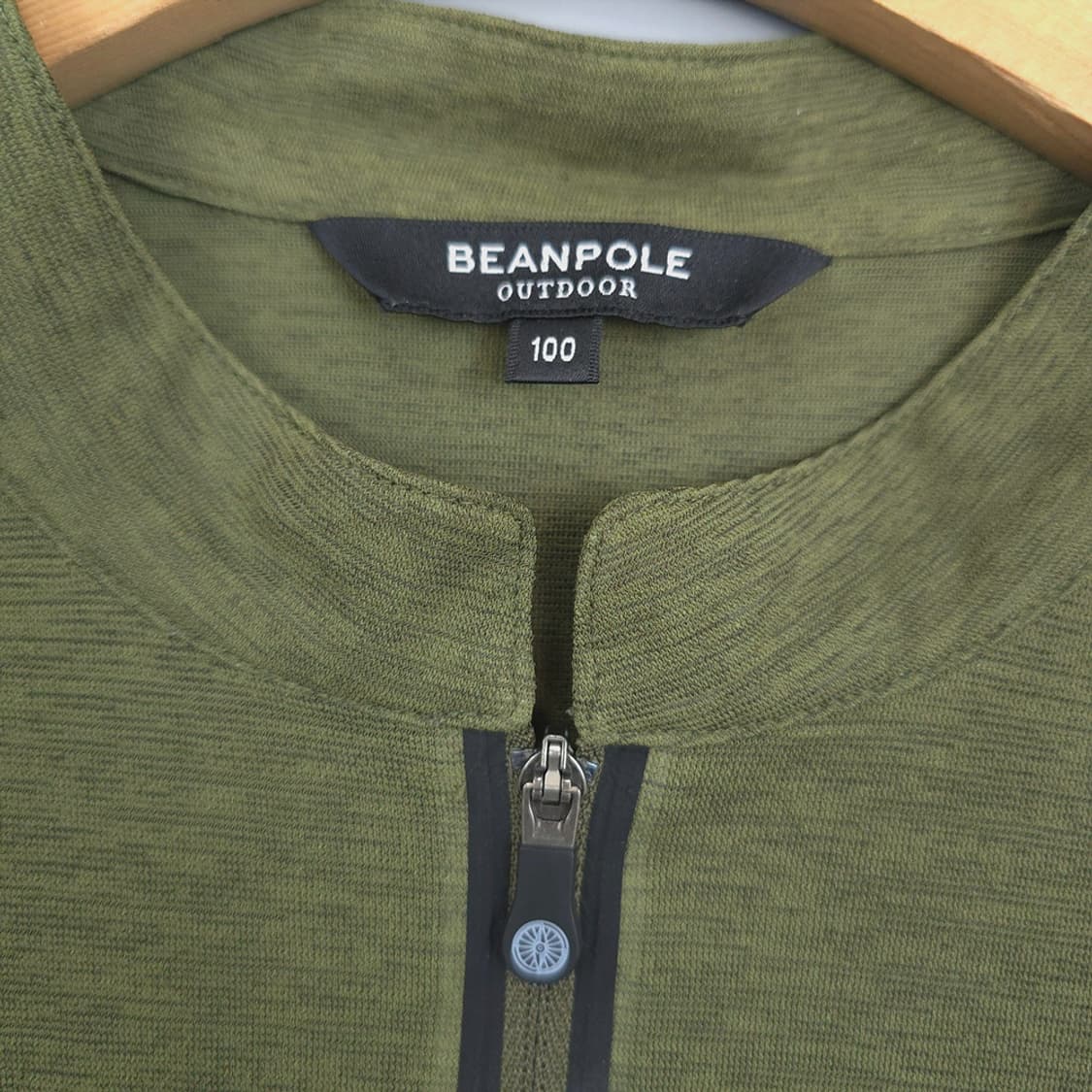 빈폴 BEANPOLE 아웃도어 집업 하프 티셔츠 카키 100 상품이미지5