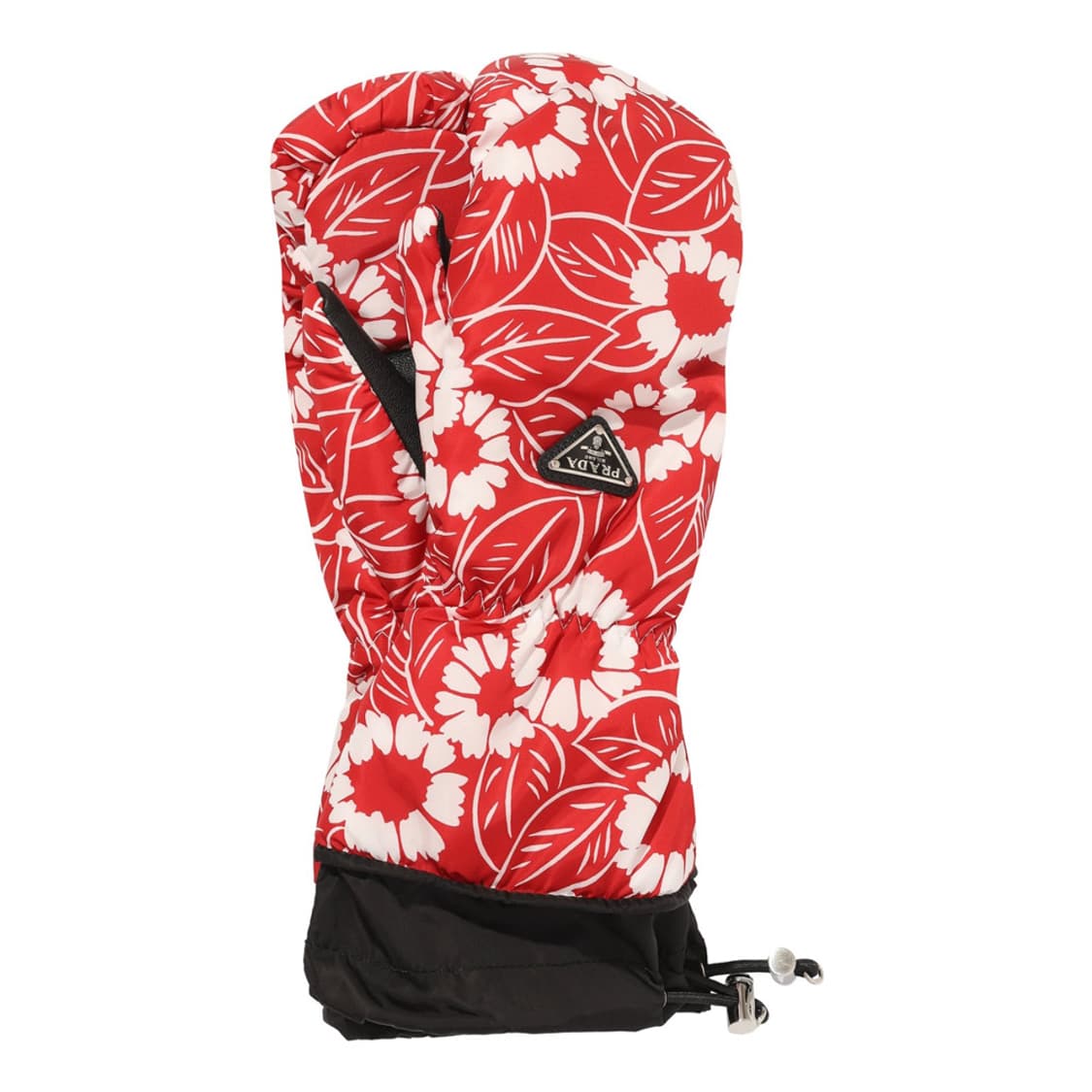 새상품 프라다 패딩 장갑 트라이앵글 로고 플라워 레드 상품이미지2