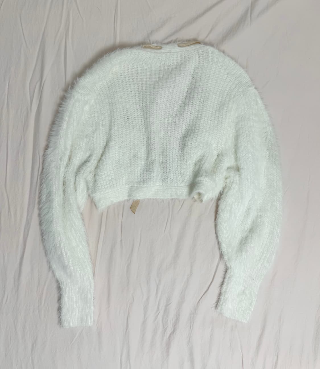 빈티지) 도트 리본 앙고라 볼레로 히메갸루 라떼 화이트 퍼 러블리 stc 상품이미지2