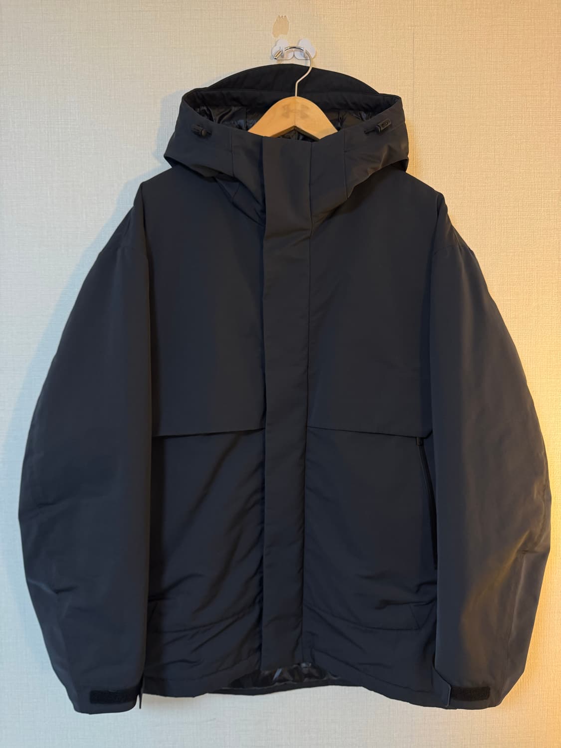 [XL]유니클로 x 질 샌더 하이브리드 다운 오버사이즈 파카 블랙 상품이미지1