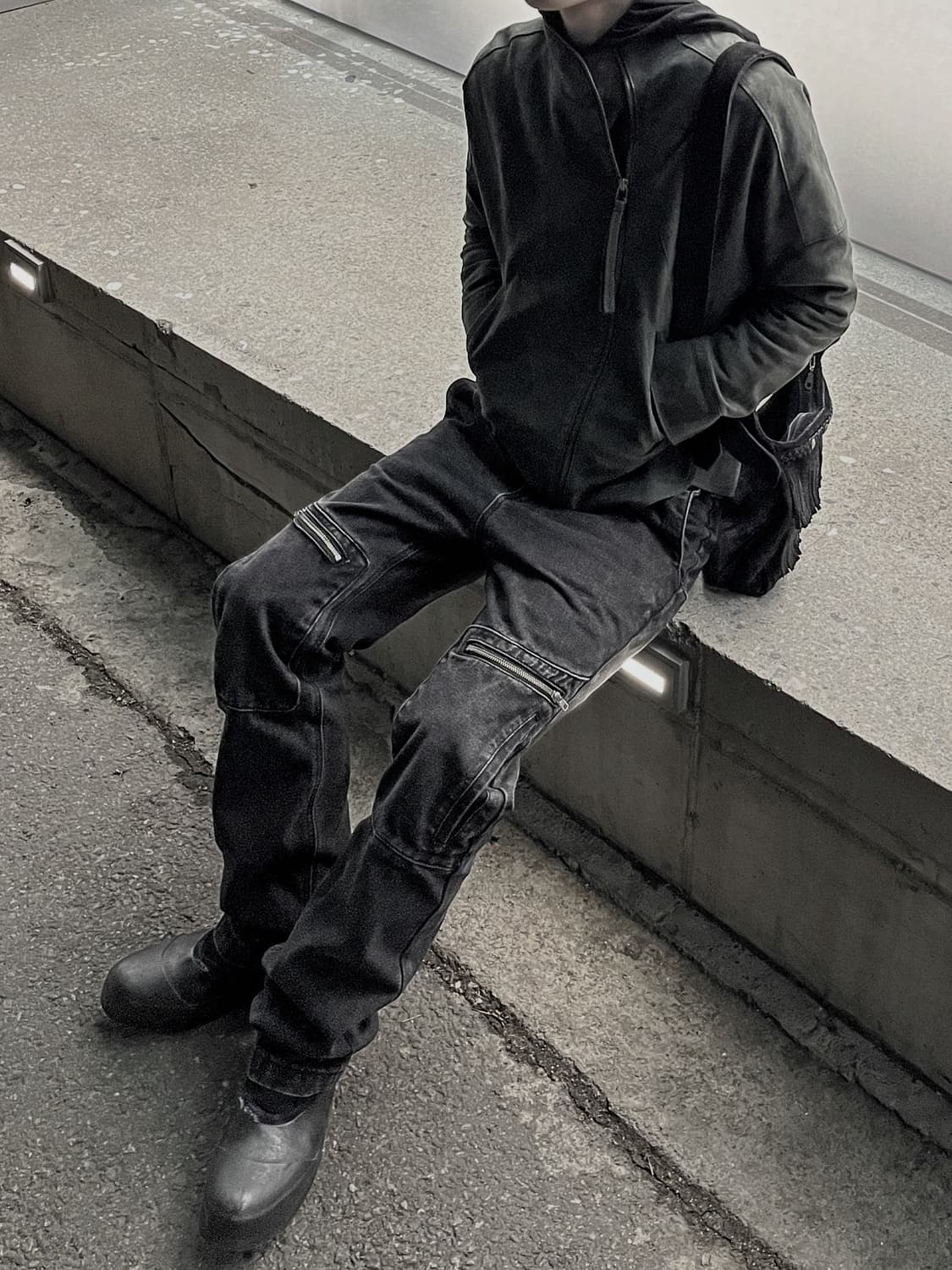 빈티지 비대칭 하이넥 램스킨 펜싱자켓 상품이미지2