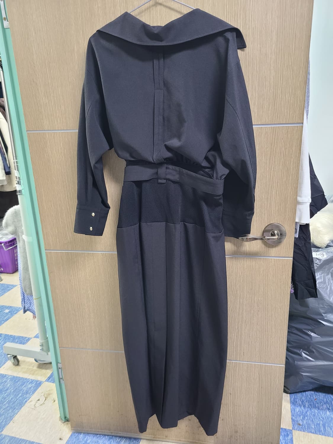 택새/시스템 블랙 롱원피스  상품이미지6