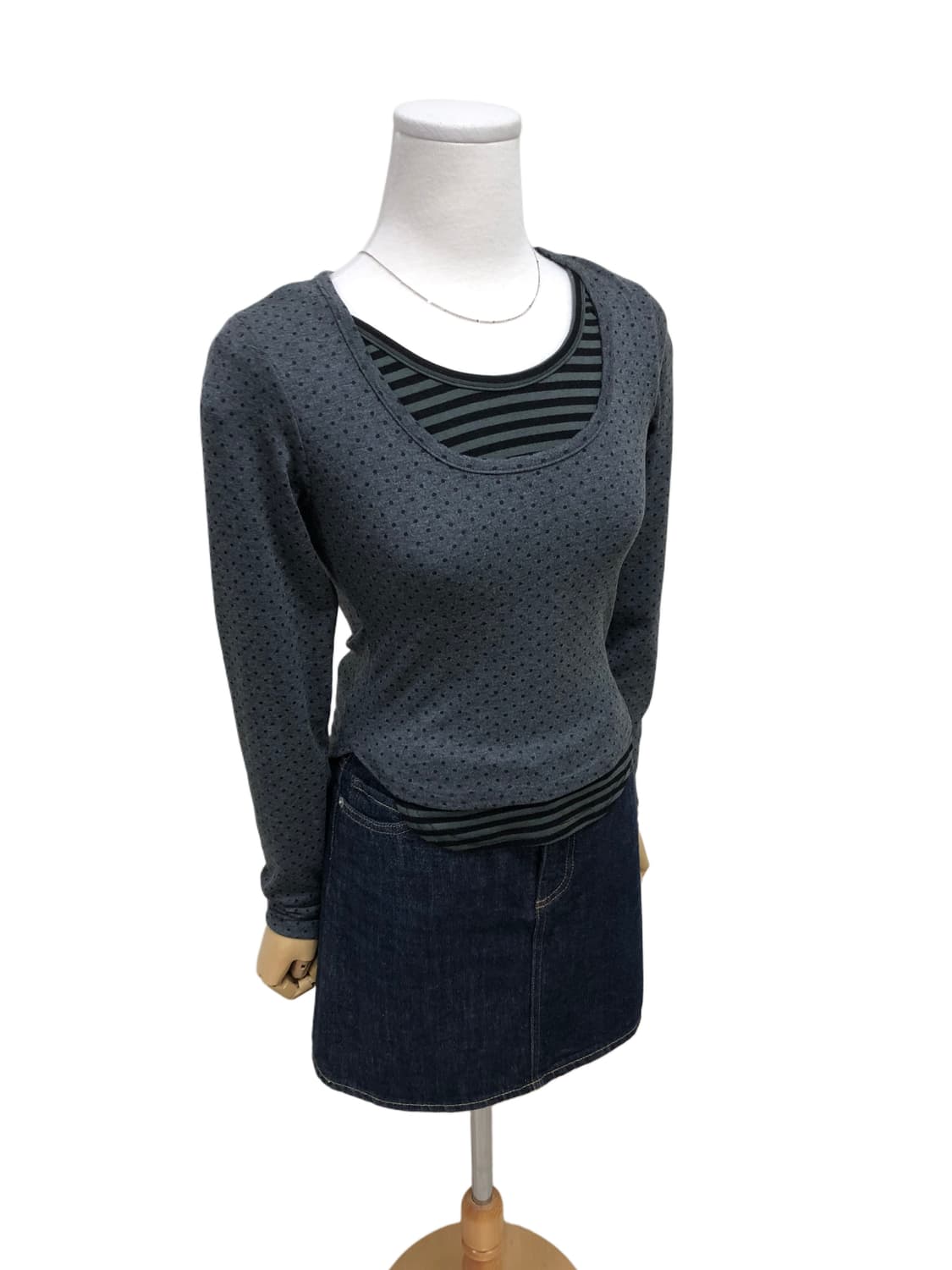 도트 레이어드 티셔츠 상품이미지5