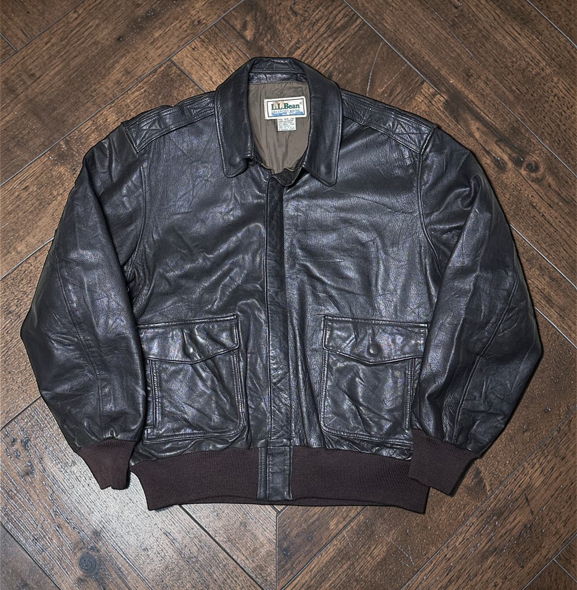 LL Bean 빈티지 A-2 자켓 goat skin 상품이미지1