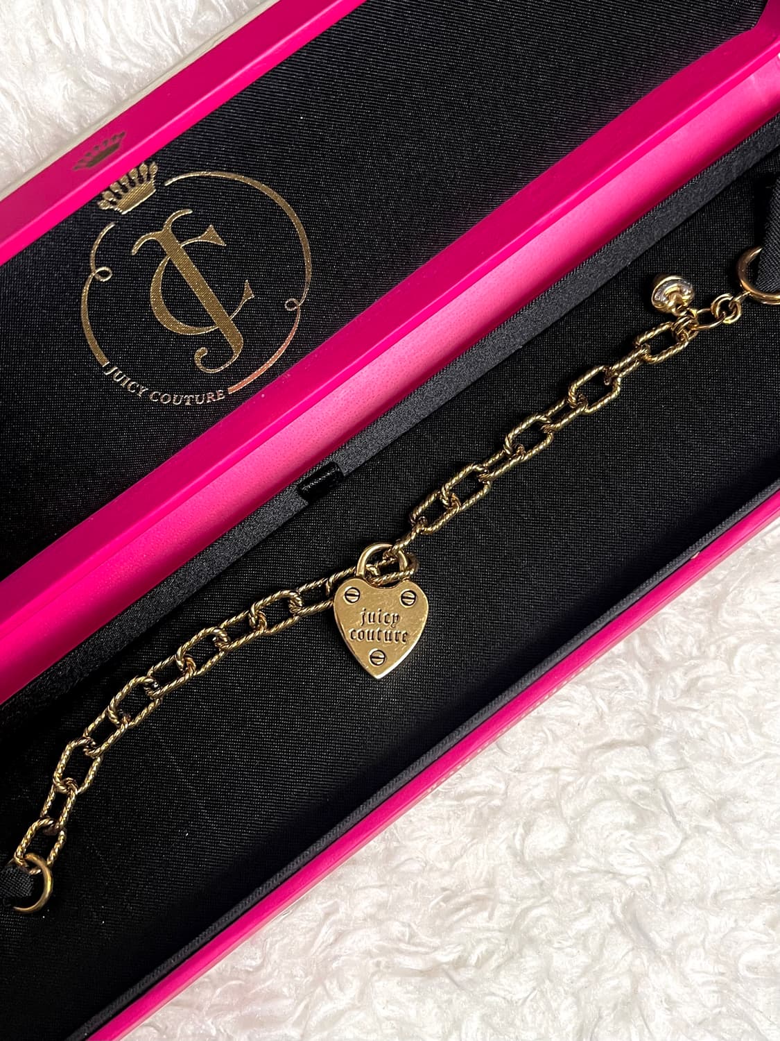 Y2k Juicy couture 쥬시꾸뛰르 하트 자물쇠 체인 브레이슬릿 상품이미지2