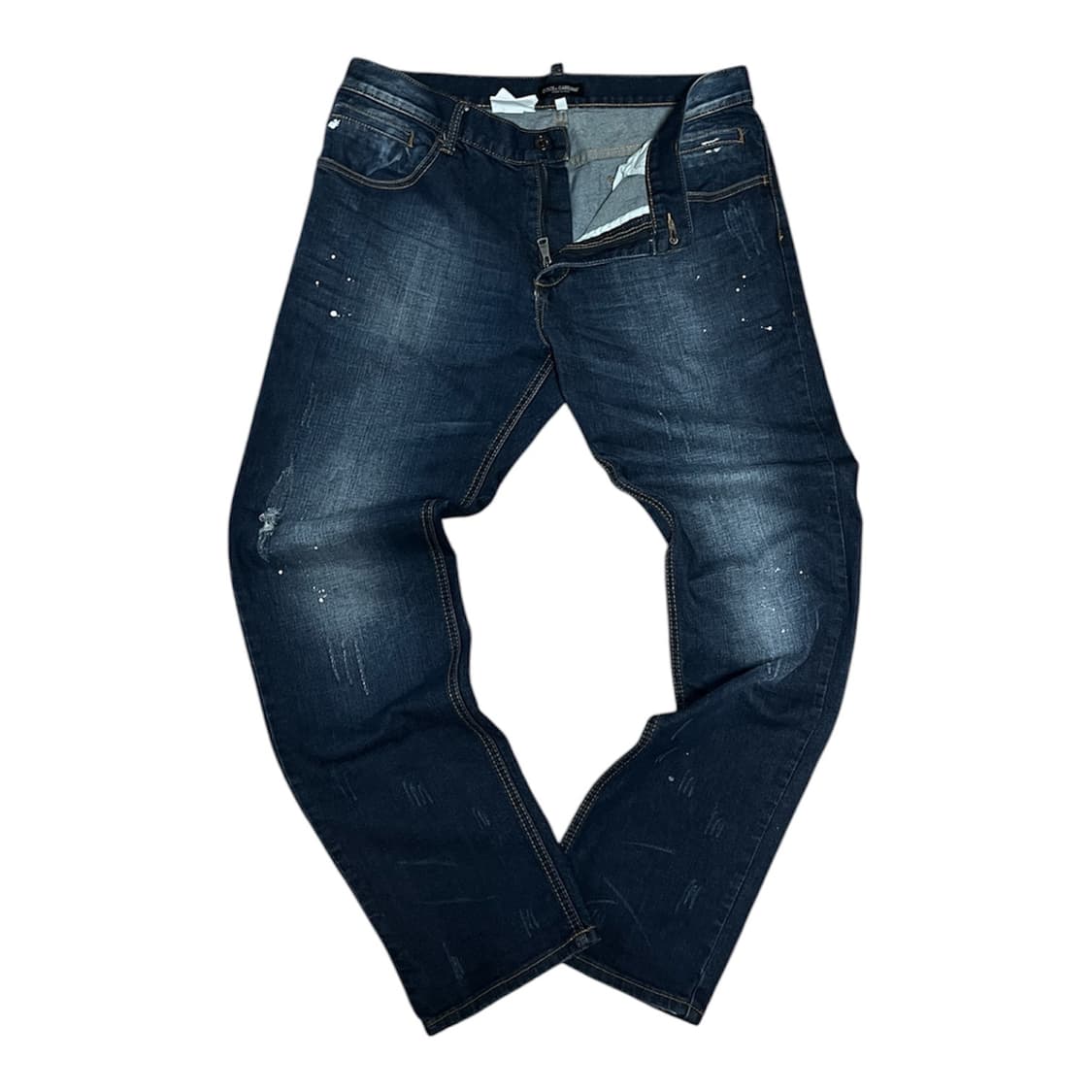 Dolce & Gabbana [14] 메탈로고 페인팅 디스 데님팬츠 상품이미지1