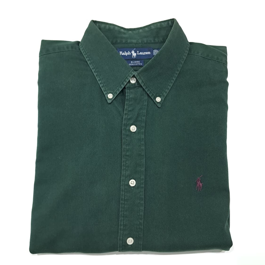 CK076 2XL 폴로 90s 미국판 페이드 틸그린 셔츠 남방 상품이미지7