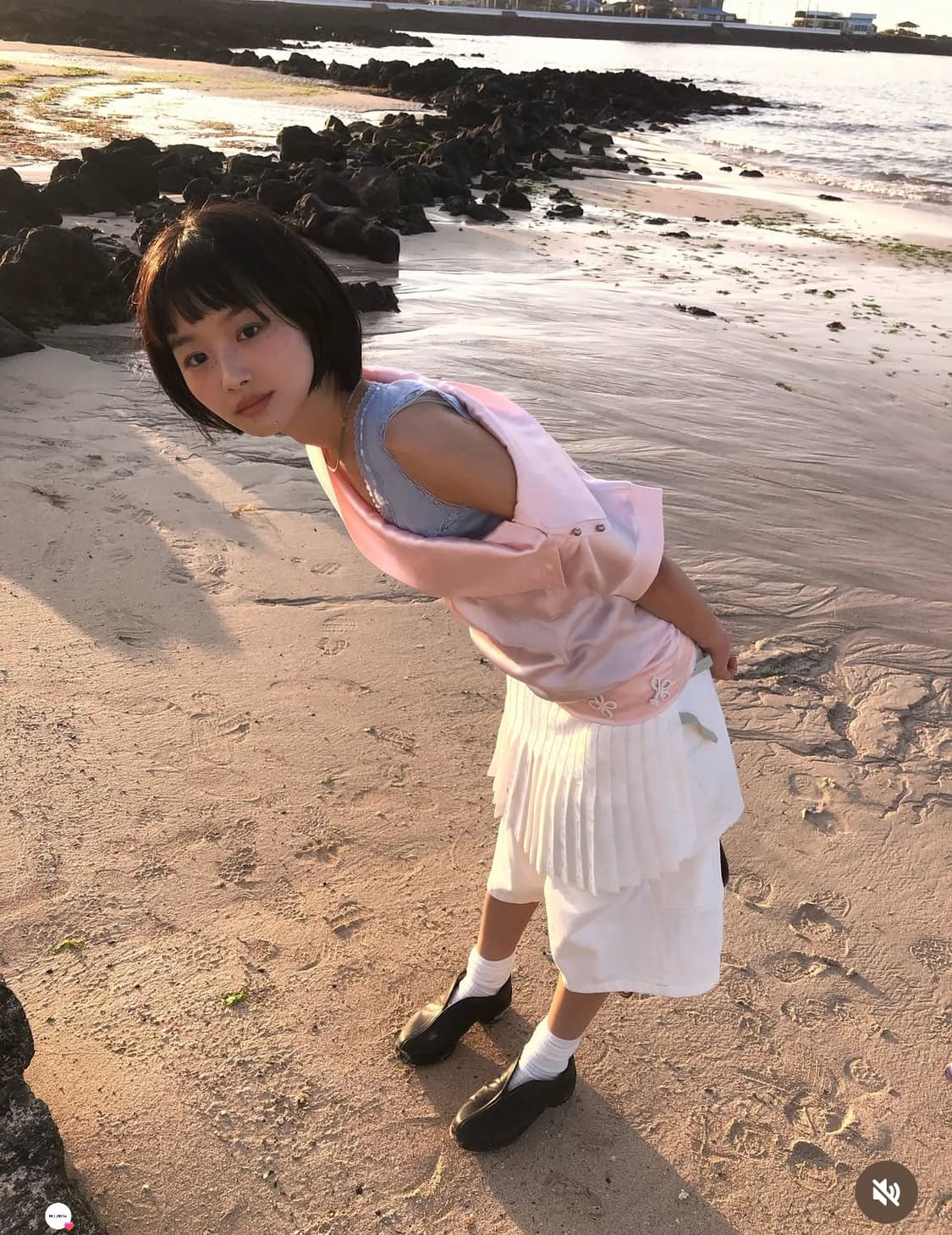 하우스므세  JACQUARD WRAP PLEATS SKIRT white 상품이미지3