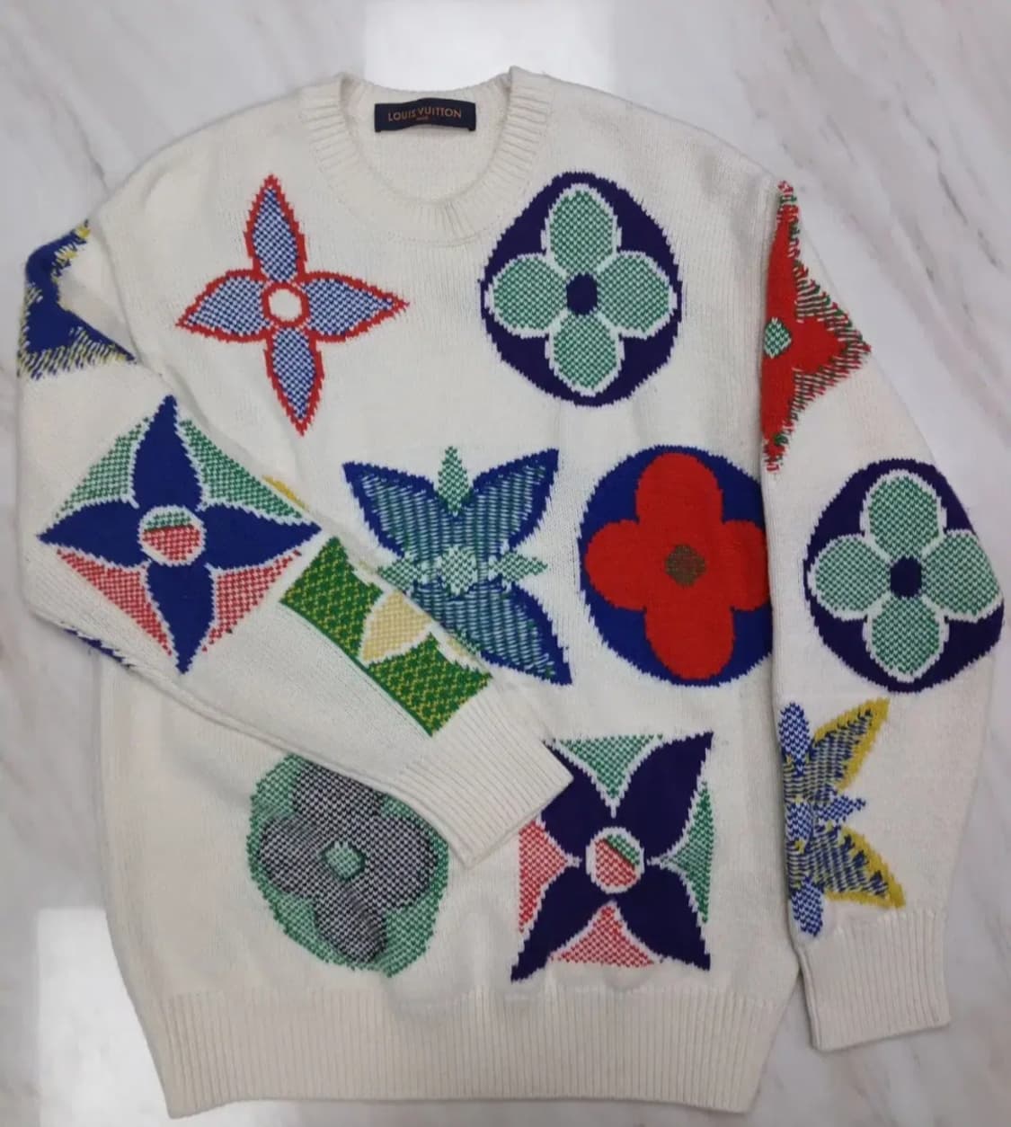 루이비통 남성 여성공용 멀티컬러 플라워 니트 S 사이즈  상품이미지4