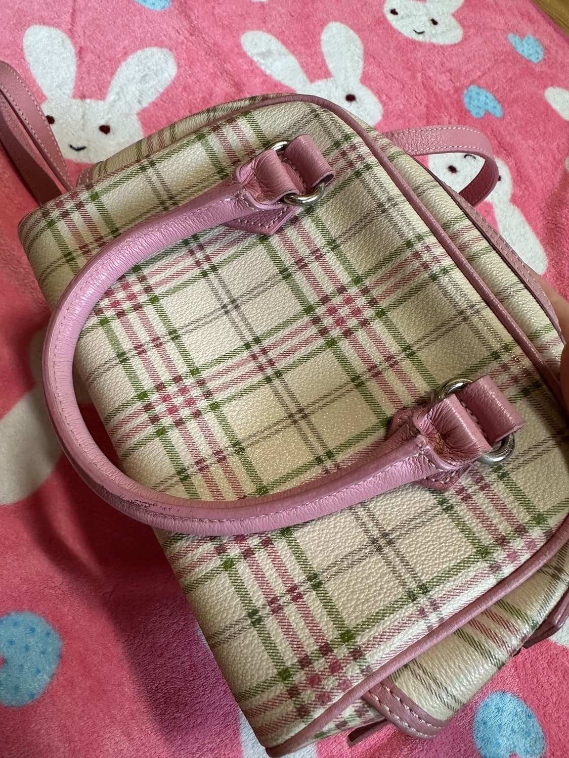 빈폴 핑크 체크 크로스백 빈폴가방 빈폴백 y2k 상품이미지3