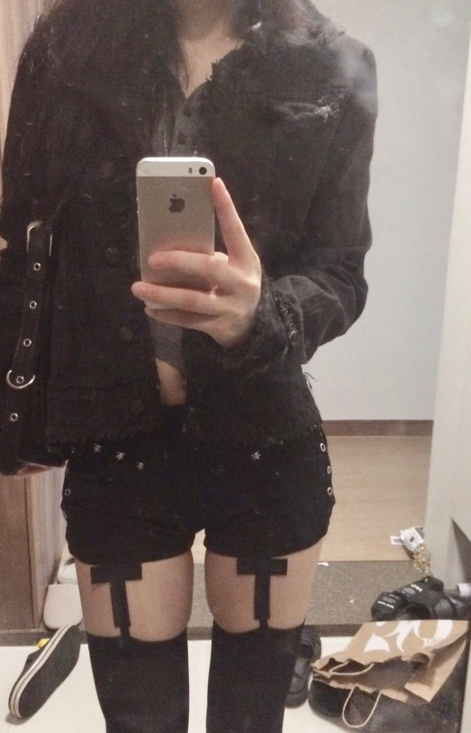 펑크 y2k 블랙 락시크 빈티지 데미지 자켓 흑청 y2k 상품이미지2