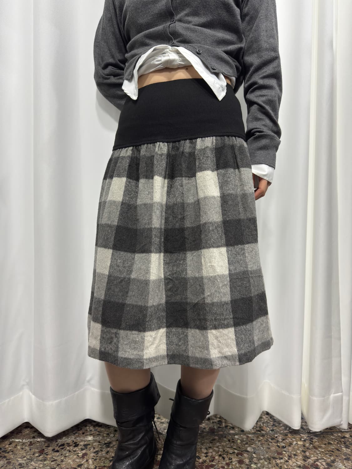 check midi skirt 상품이미지1