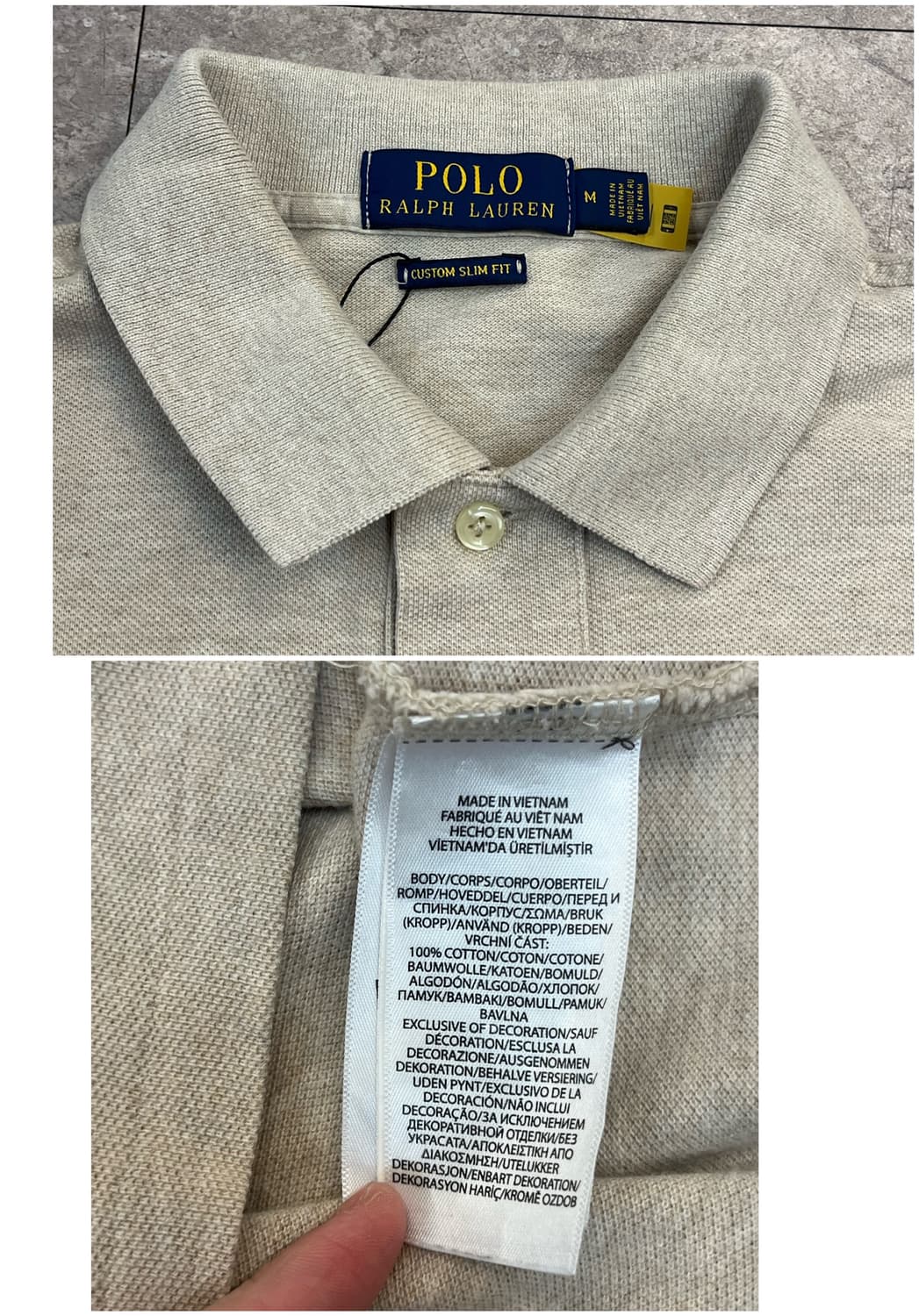 폴로 랄프로렌 커스텀 슬림핏 반팔 카라티 베이지 M #csz3967 상품이미지3