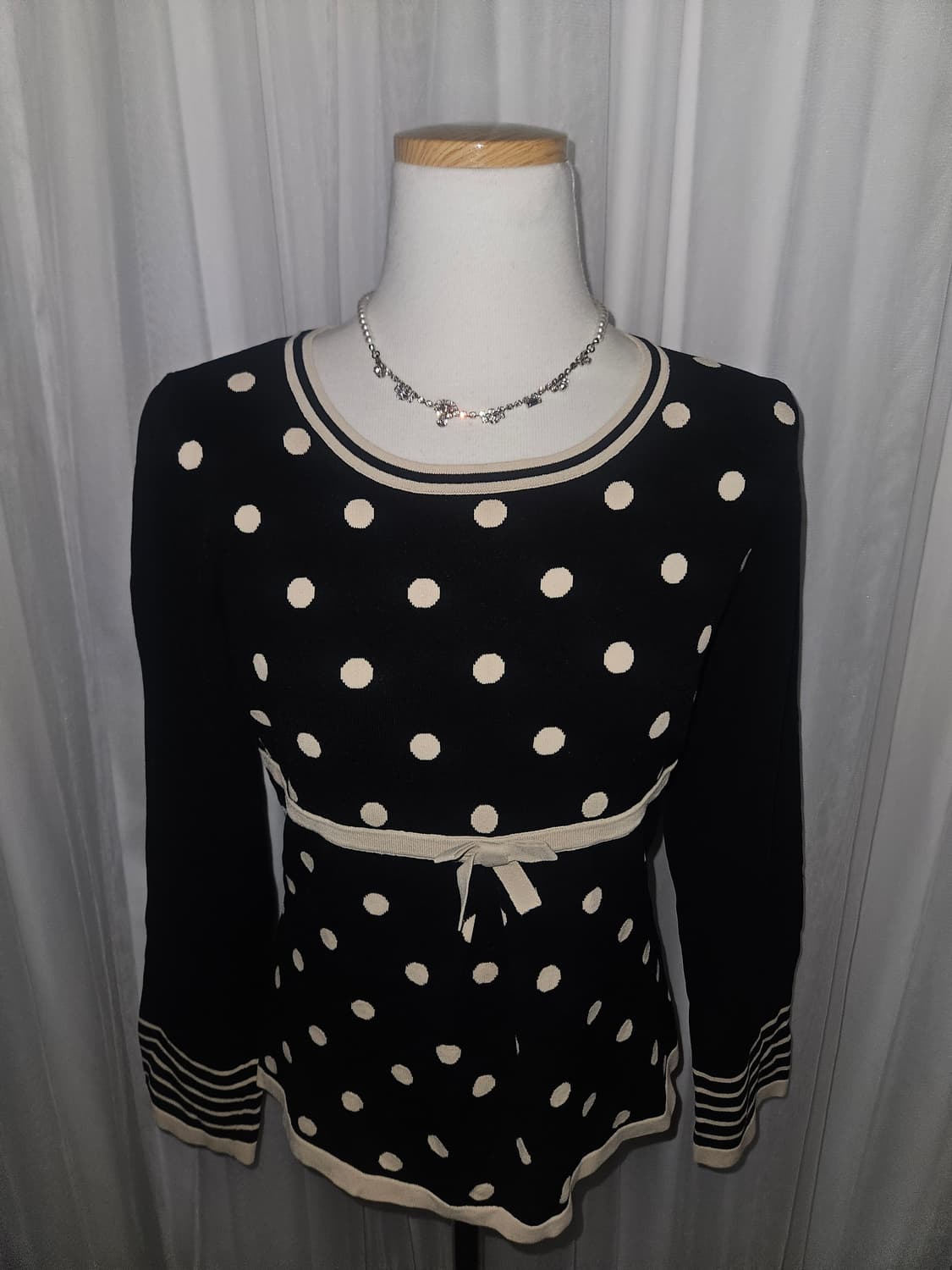 courreges 꾸레쥬 도트 네이비 히메 니트 상품이미지2