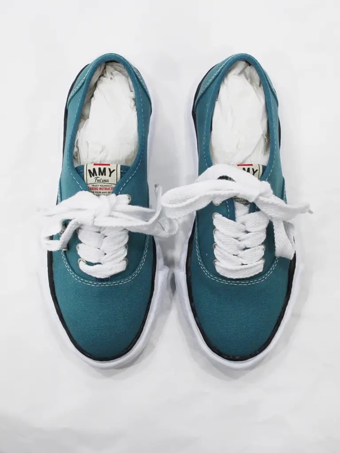 메종 미하라 야스히로 베이커 OG 솔 캔버스 로우 컷 스니커즈 블루 41 상품이미지4