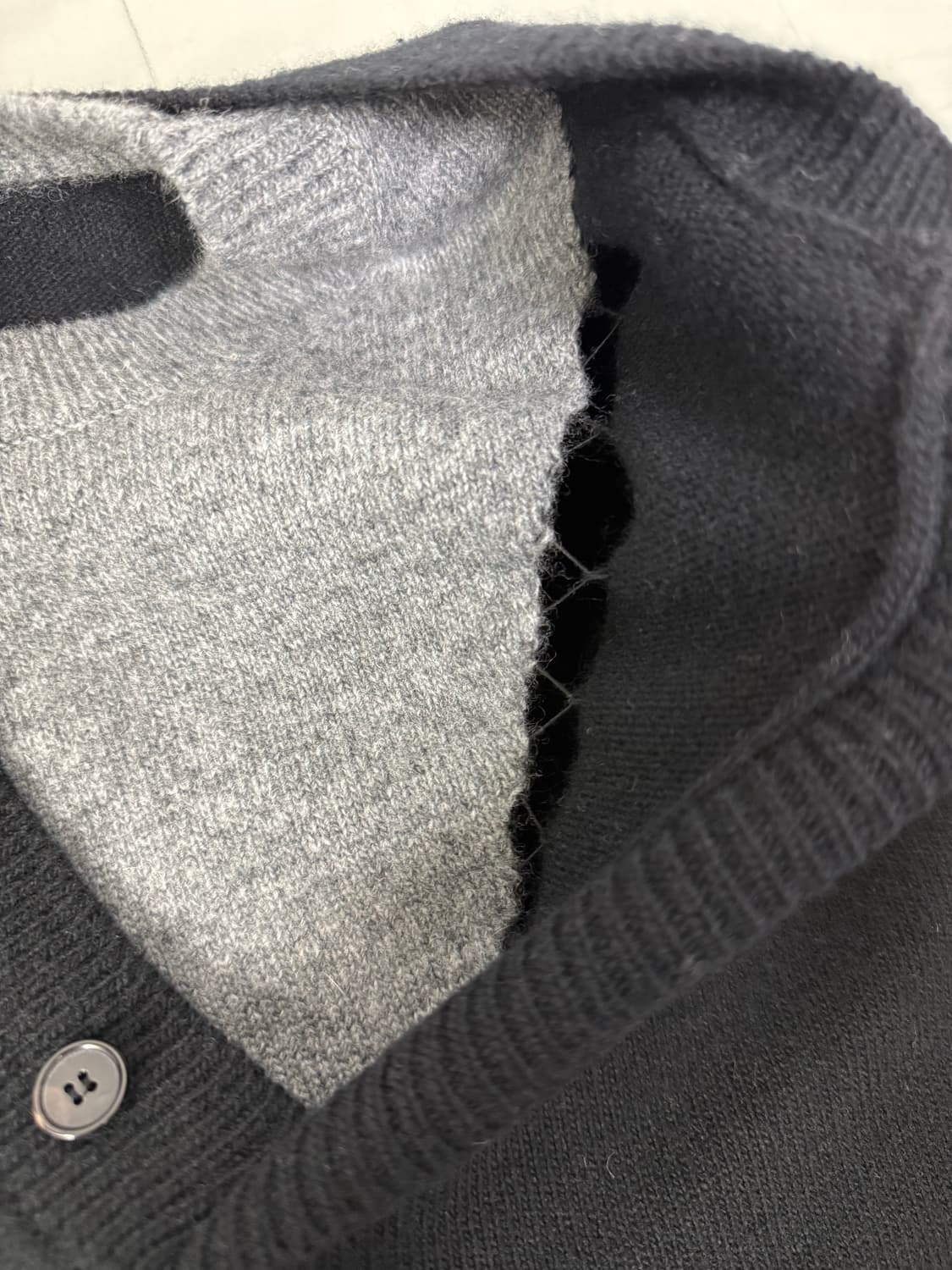 M 렉토 더블 레이어드 니트 블랙 상품이미지2