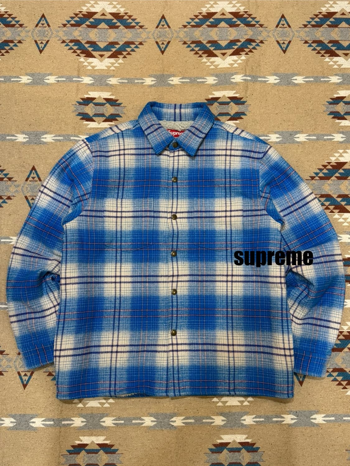 🖤연말할인🖤[M] 슈프림 플란넬 스냅 셔츠 블루 23FW 상품이미지3