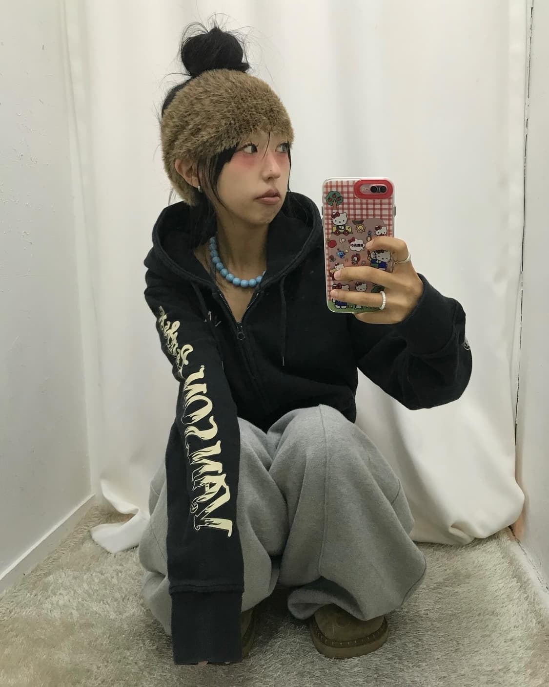 Vanson Embroidery Skull Hood Zip-Up 상품이미지2
