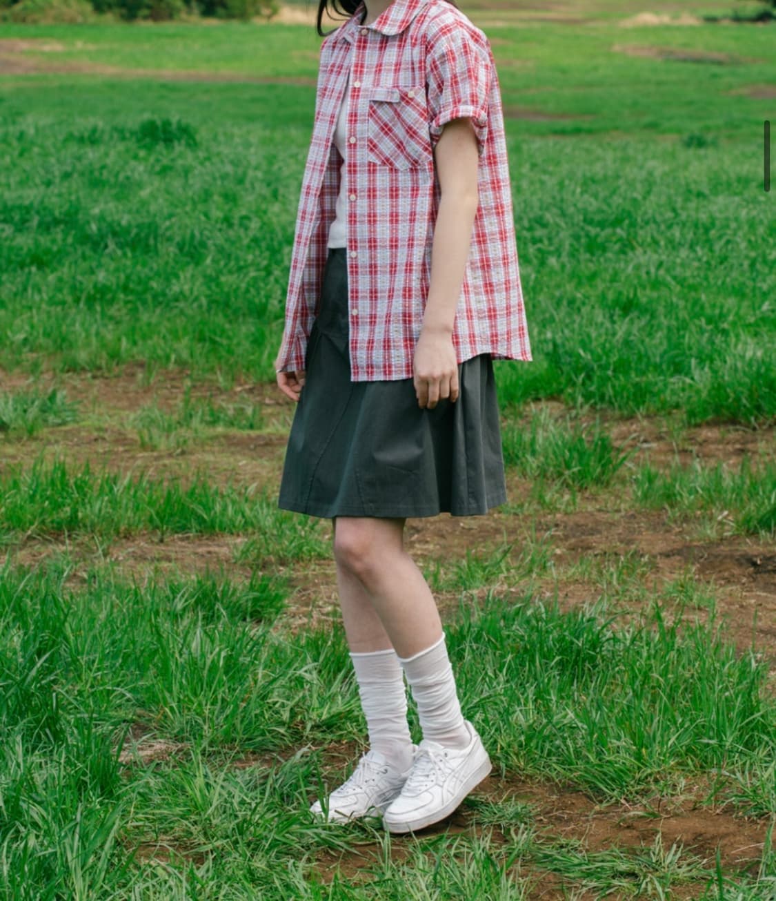 CHECK POCKET HALF SHIRT, RED 상품이미지3