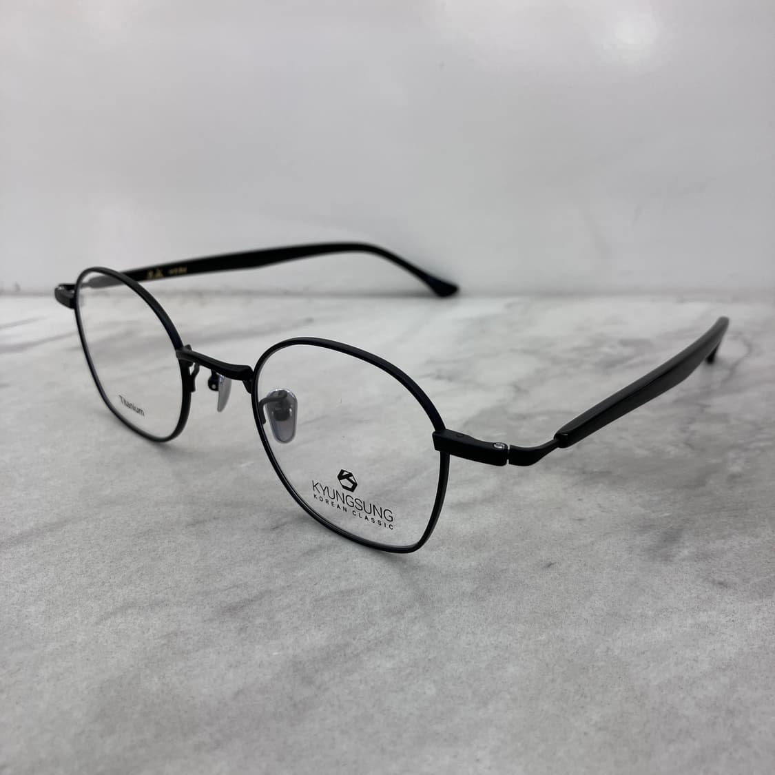 C25 경성 京城 어제1897 블랙 유니크라운드 메탈테 안경 상품이미지7