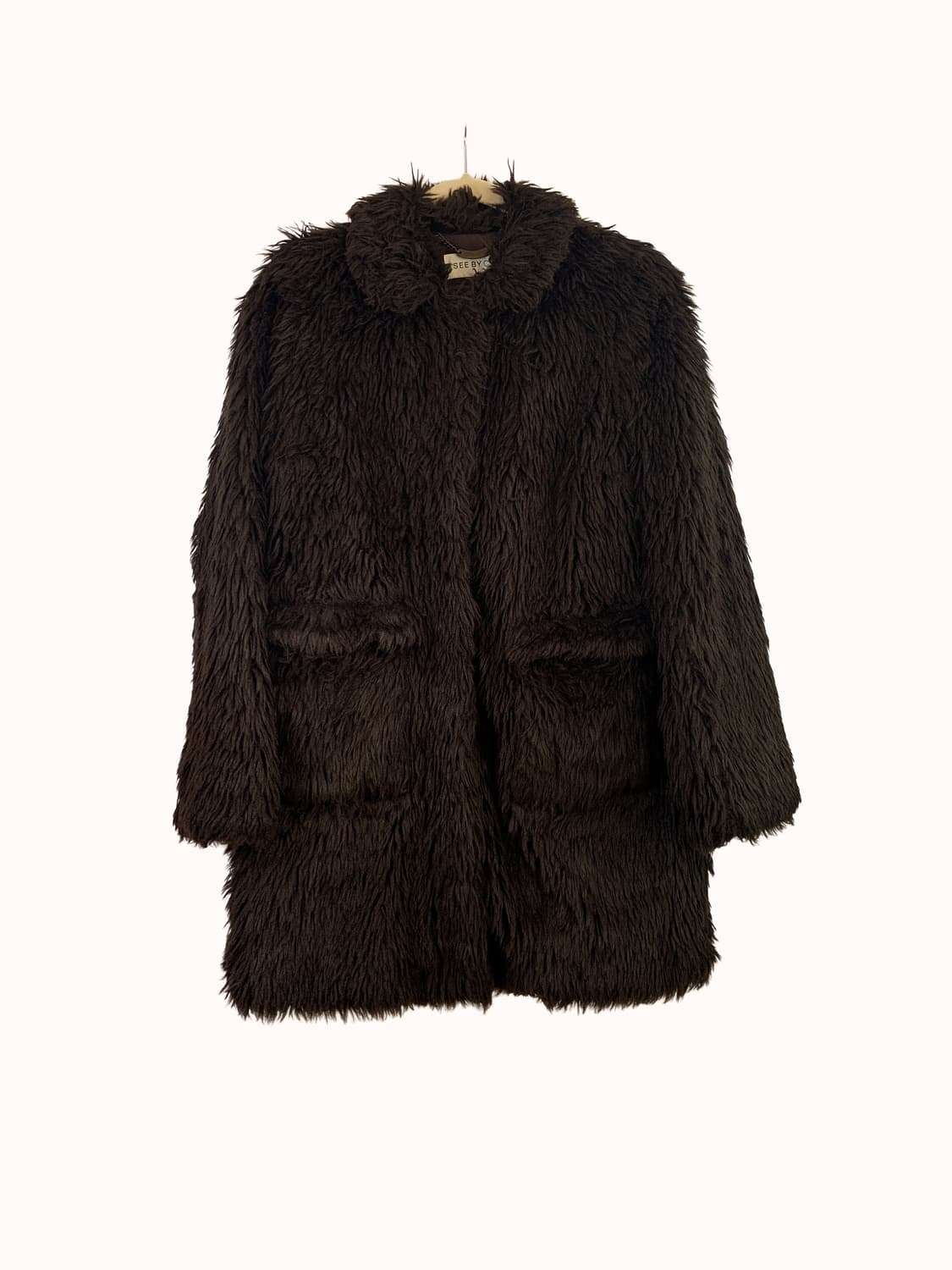 끌로에 브라운 아크릴 테디베어 퍼 코트 EU 38 상품이미지2