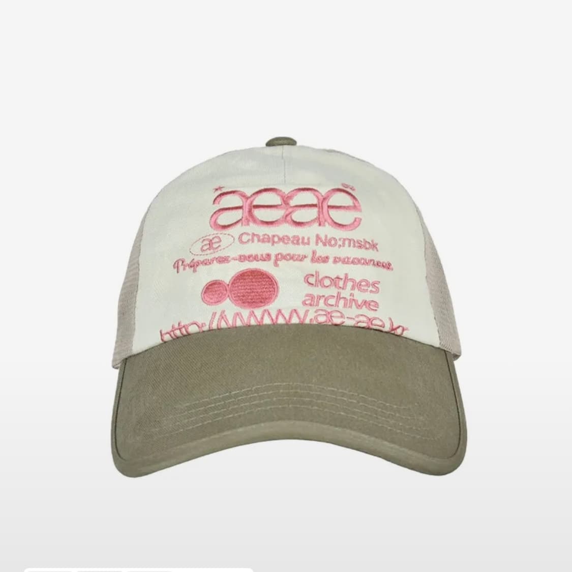 aeae web logo mesh cap 올리브/베이지 상품이미지1