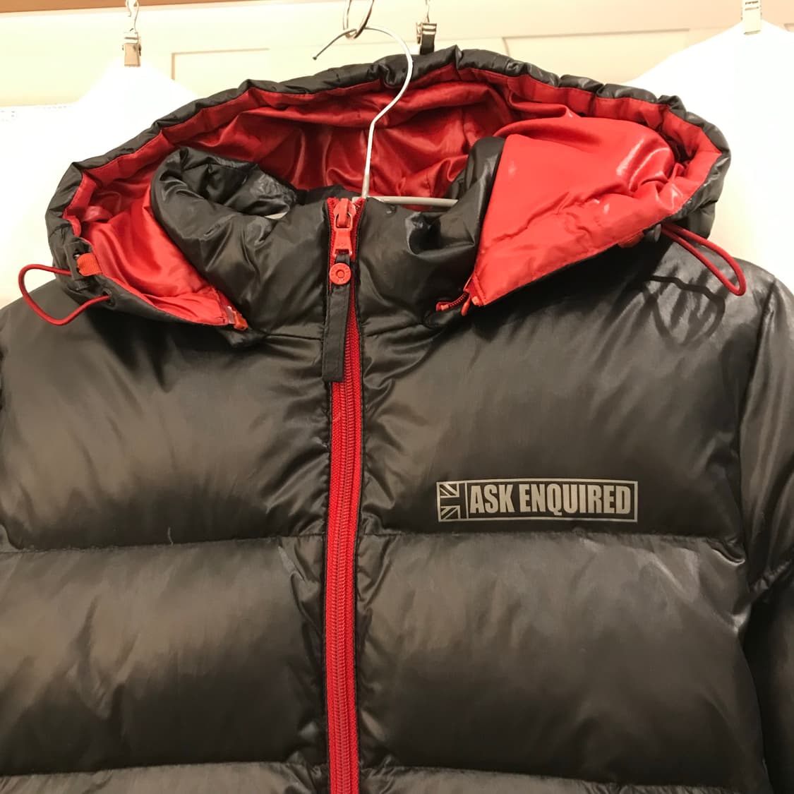 Ask 에스크 고스펑크 덕다운 블랙 레드 숏패딩 상품이미지4