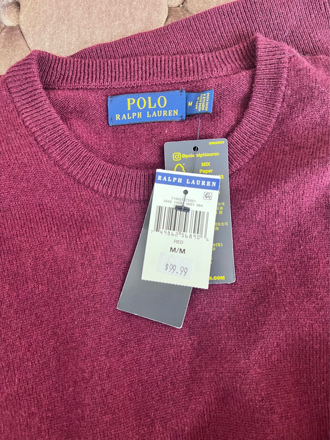 새제품)폴로랄프로렌 남성 울100라운드니트 M사이즈 상품이미지7